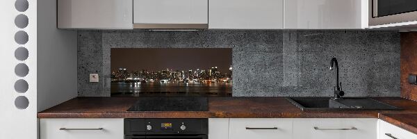 Crédence en verre avec motif New York de nuit