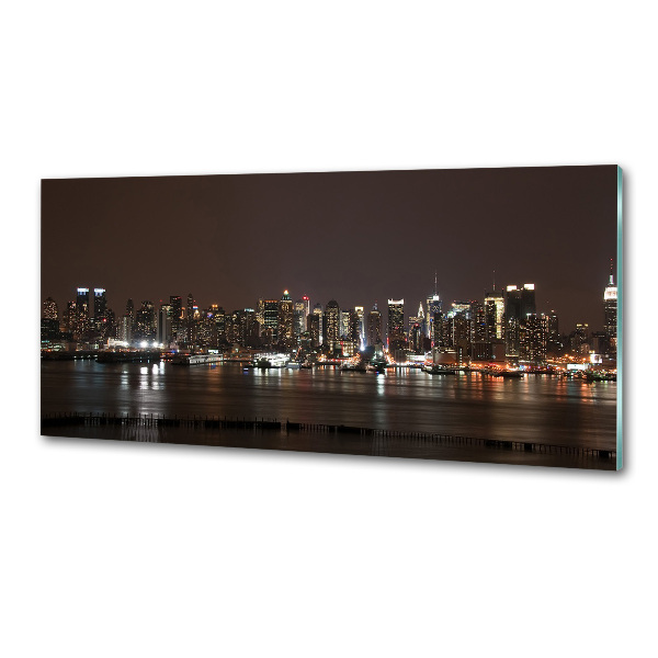 Crédence en verre avec motif New York de nuit