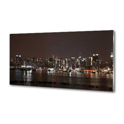 Crédence en verre avec motif New York de nuit