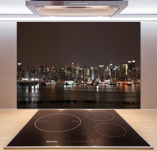 Crédence en verre avec motif New York de nuit