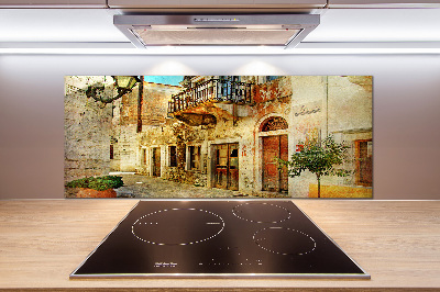 Crédence en verre cuisine Rues de Grèce