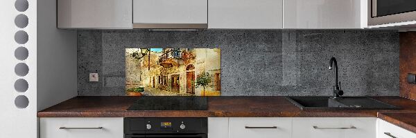 Crédence en verre cuisine Rues de Grèce