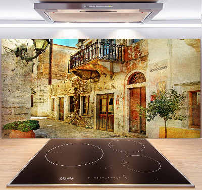 Crédence en verre cuisine Rues de Grèce