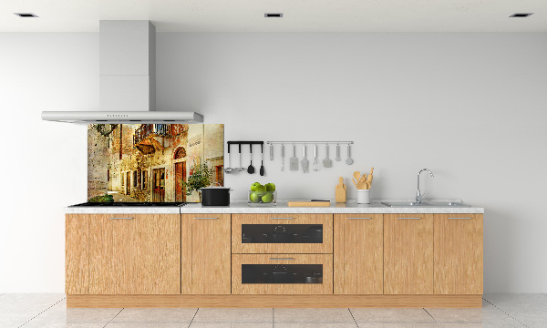 Crédence en verre cuisine Rues de Grèce
