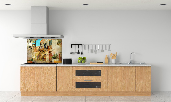 Crédence en verre cuisine Rues de Grèce
