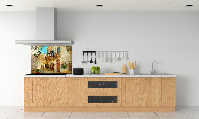Crédence en verre cuisine Rues de Grèce