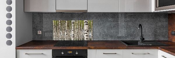 Crédence en verre cuisine Forêt de bouleaux