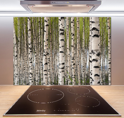 Crédence en verre cuisine Forêt de bouleaux
