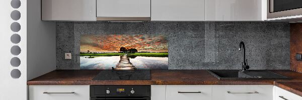 Panneau crédence cuisine Pont en bois