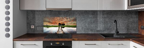 Panneau crédence cuisine Pont en bois