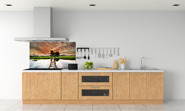 Panneau crédence cuisine Pont en bois