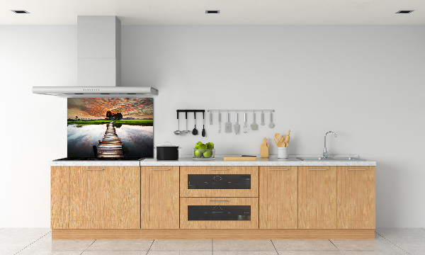 Panneau crédence cuisine Pont en bois