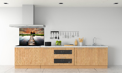 Panneau crédence cuisine Pont en bois