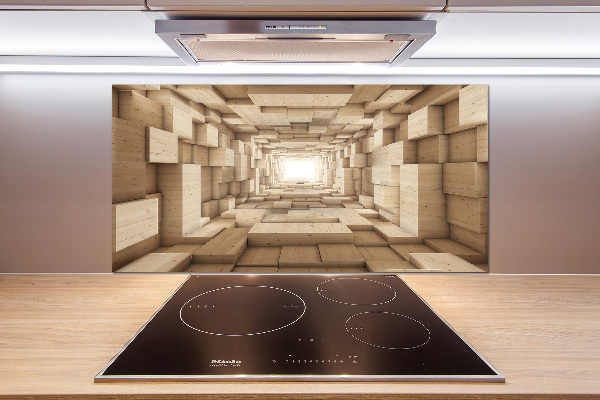 Panneaux muraux cuisine Tunnel en bois