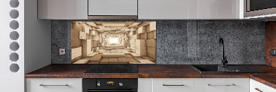 Panneaux muraux cuisine Tunnel en bois