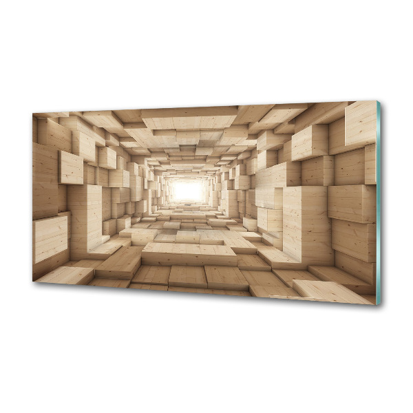 Panneaux muraux cuisine Tunnel en bois