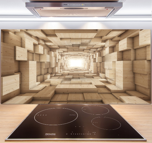 Panneaux muraux cuisine Tunnel en bois