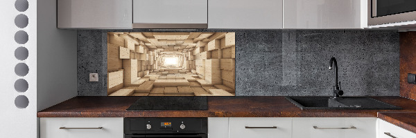 Panneaux muraux cuisine Tunnel en bois