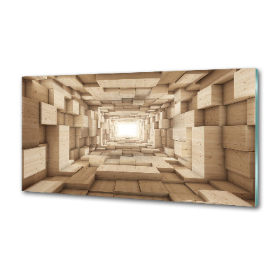 Panneaux muraux cuisine Tunnel en bois