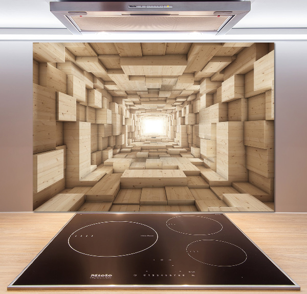 Panneaux muraux cuisine Tunnel en bois