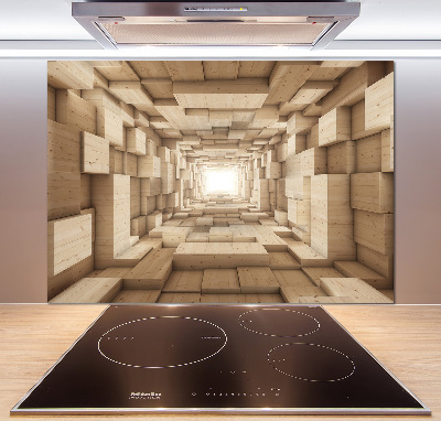 Panneaux muraux cuisine Tunnel en bois