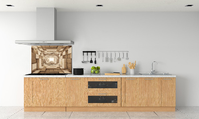 Panneaux muraux cuisine Tunnel en bois