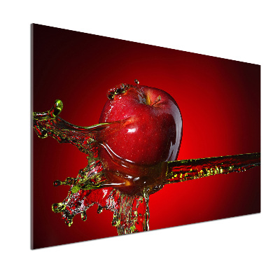 Crédence cuisine en verre trempé Pomme et eau