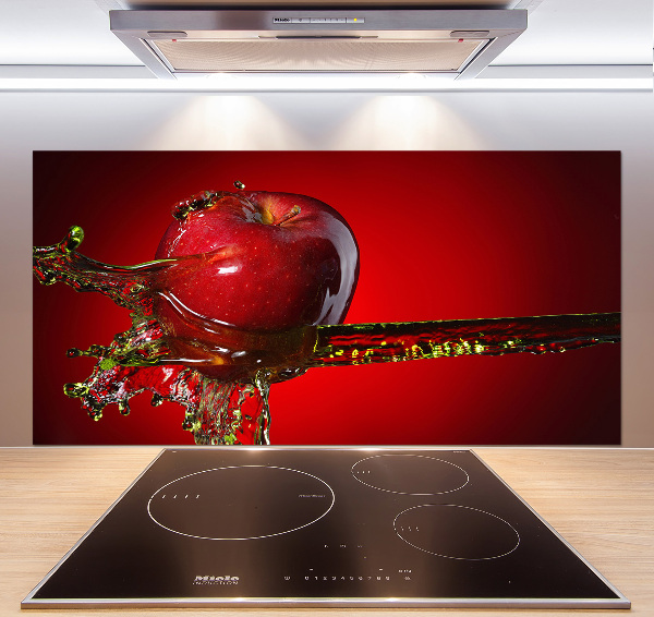 Crédence cuisine en verre trempé Pomme et eau