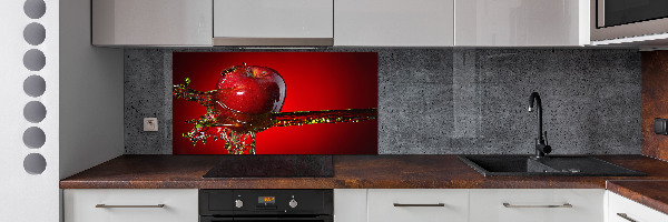 Crédence cuisine en verre trempé Pomme et eau