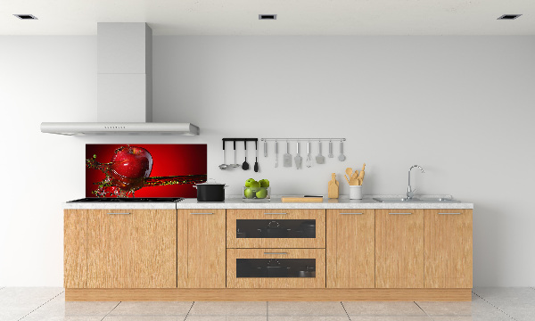 Crédence cuisine en verre trempé Pomme et eau