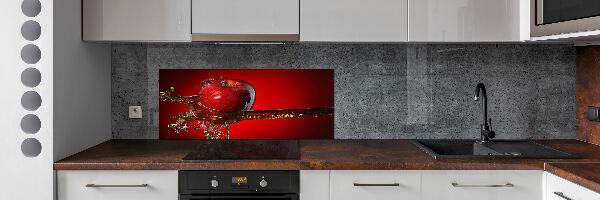 Crédence cuisine en verre trempé Pomme et eau