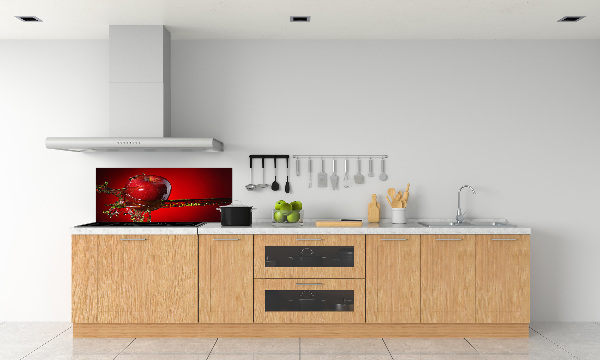 Crédence cuisine en verre trempé Pomme et eau