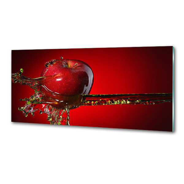 Crédence cuisine en verre trempé Pomme et eau