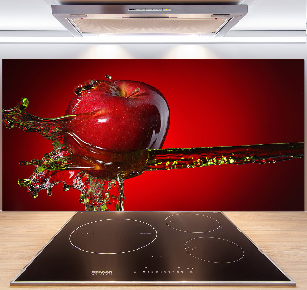 Crédence cuisine en verre trempé Pomme et eau