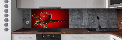Crédence cuisine en verre trempé Pomme et eau