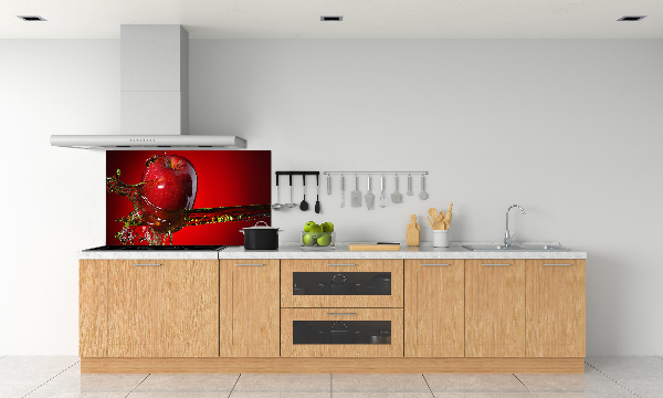 Crédence cuisine en verre trempé Pomme et eau