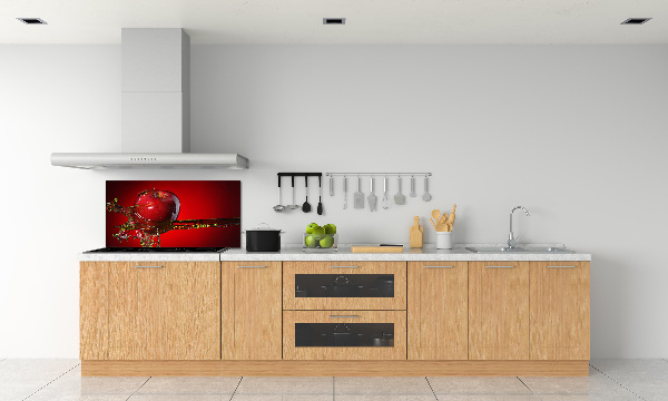 Crédence cuisine en verre trempé Pomme et eau