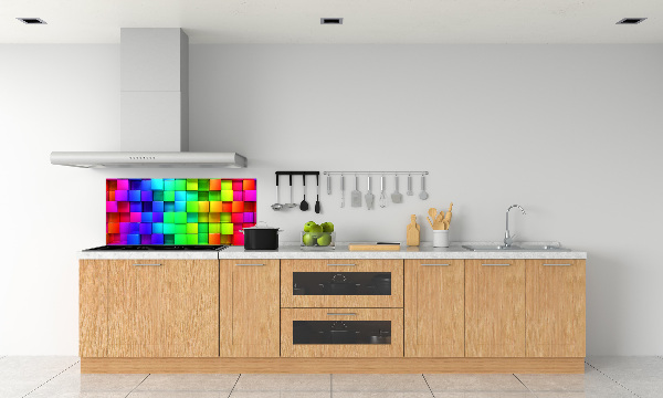 Crédence en verre avec motif Boîtes colorées