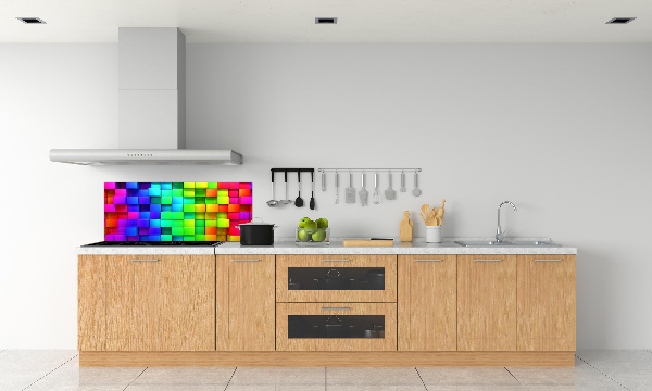 Crédence en verre avec motif Boîtes colorées