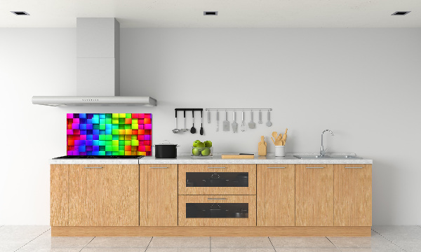 Crédence en verre avec motif Boîtes colorées