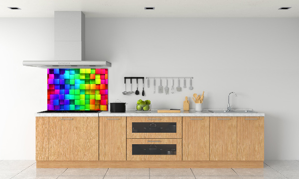 Crédence en verre avec motif Boîtes colorées