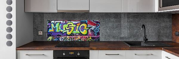 Crédence en verre cuisine Graffiti sur le mur