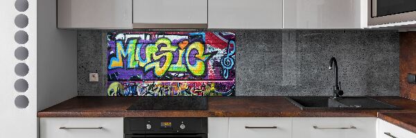 Crédence en verre cuisine Graffiti sur le mur