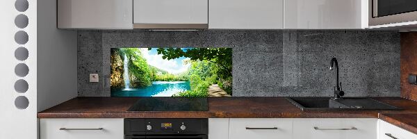 Crédence en verre avec motif Chute d'eau dans la jungle