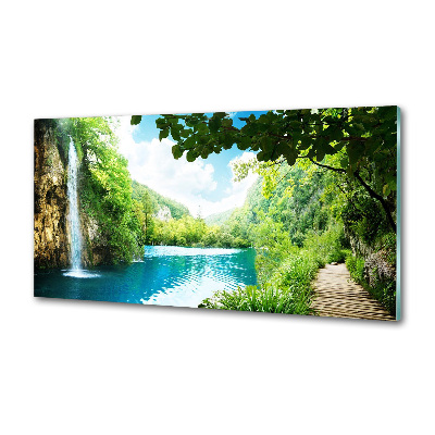 Crédence en verre avec motif Chute d'eau dans la jungle