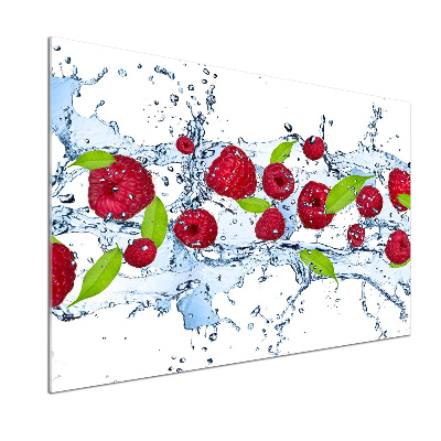 Panneau crédence cuisine Framboises et eau