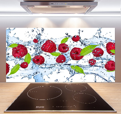 Panneau crédence cuisine Framboises et eau