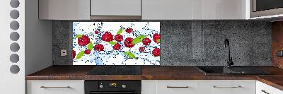 Panneau crédence cuisine Framboises et eau