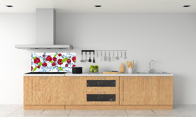 Panneau crédence cuisine Framboises et eau