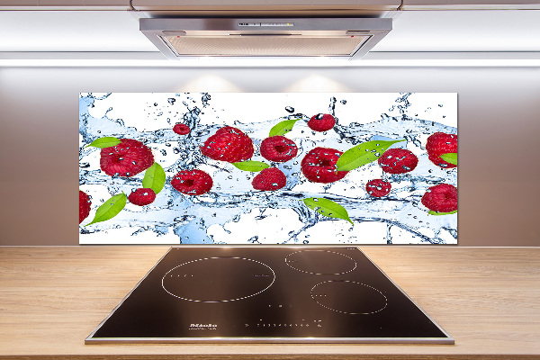 Panneau crédence cuisine Framboises et eau